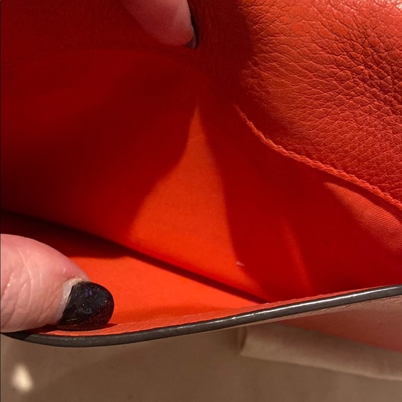 Tory Burch Orange Leather Wallet Crossbody - Picture 4 of 11